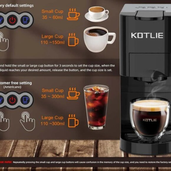 Kotlie 513K Nespresso original/K cup illy 44mm ESE coffee 19Bar Espresso Maker - Picture 4 of 10